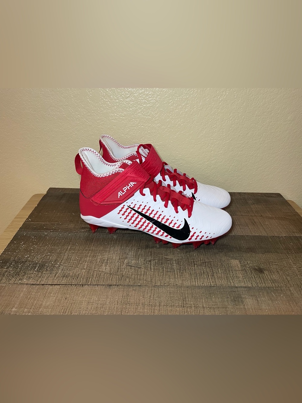 Nike Alpha Menace Pro 2 Mid “White University Red”
- Size 10.5 Men.